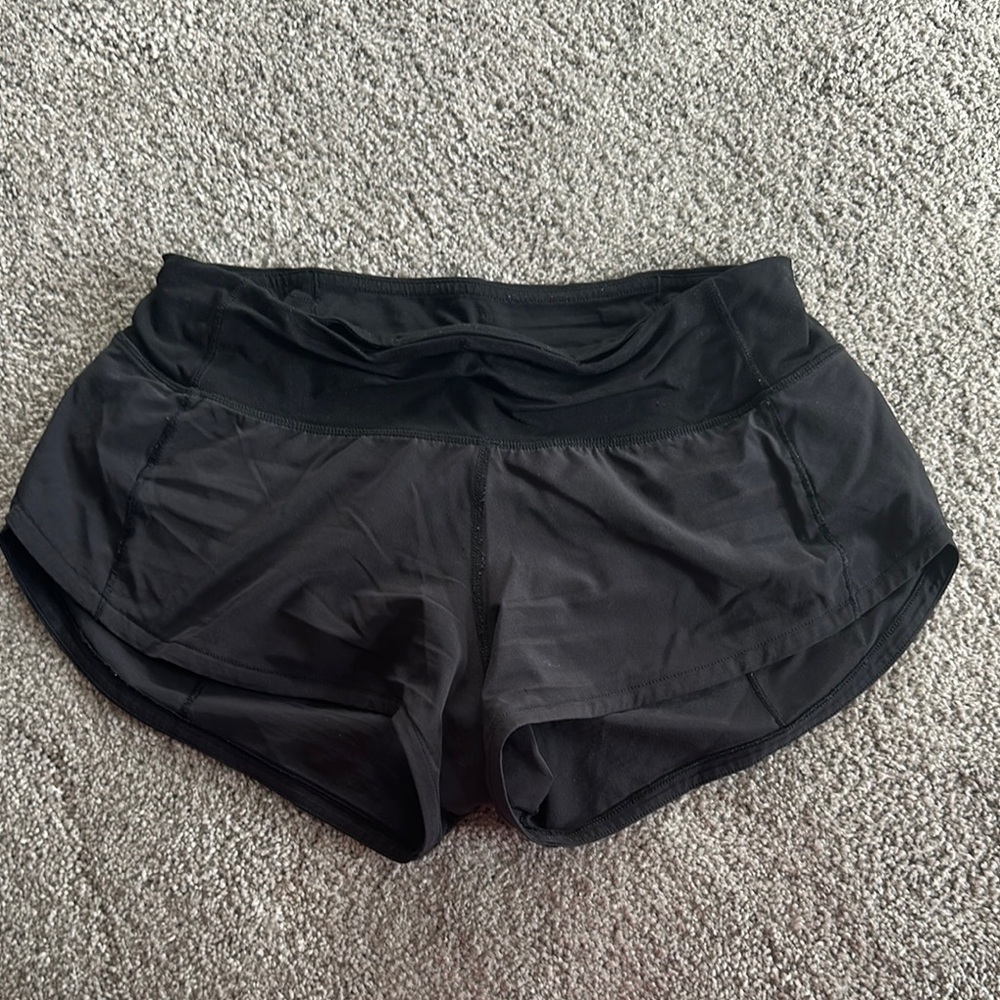 Women's Black Lululemon Speed Up Shorts